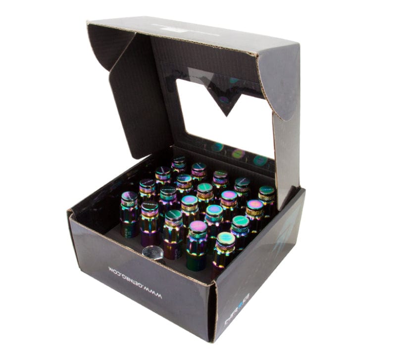 Kies-Motorsports NRG NRG 700 Series M12 X 1.25 Steel Lug Nut w/Dust Cap Cover Set 21 Pc w/Locks & Lock Socket - Neochrome