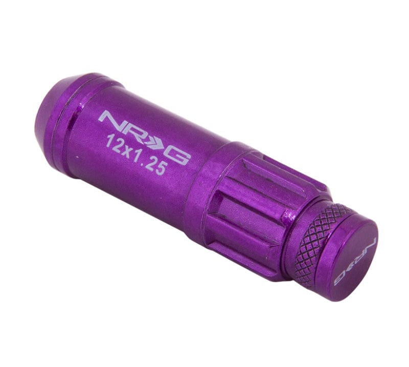 Kies-Motorsports NRG NRG 700 Series M12 X 1.25 Steel Lug Nut w/Dust Cap Cover Set 21 Pc w/Locks & Lock Socket - Purple