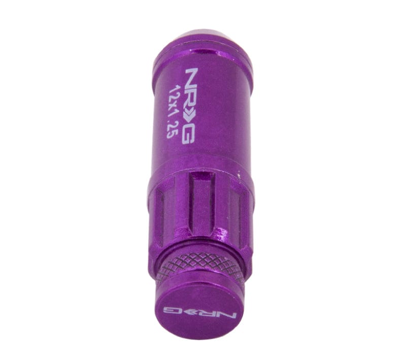 Kies-Motorsports NRG NRG 700 Series M12 X 1.25 Steel Lug Nut w/Dust Cap Cover Set 21 Pc w/Locks & Lock Socket - Purple