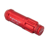 Kies-Motorsports NRG NRG 700 Series M12 X 1.25 Steel Lug Nut w/Dust Cap Cover Set 21 Pc w/Locks & Lock Socket - Red