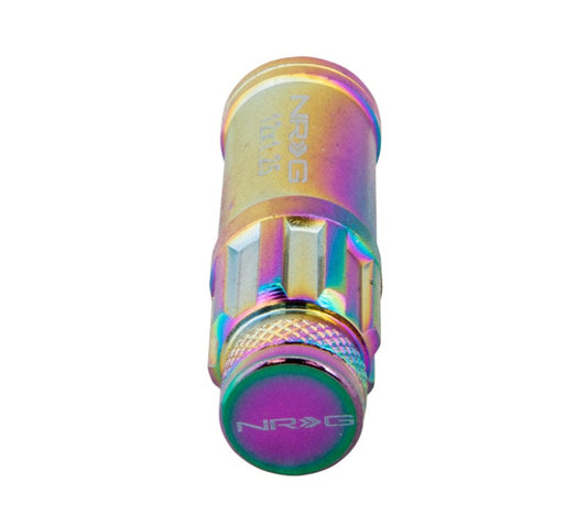 Kies-Motorsports NRG NRG 700 Series M12 X 1.5 Steel Lug Nut w/Dust Cap Cover Set 21 Pc w/Locks & Lock Socket - Neochrome