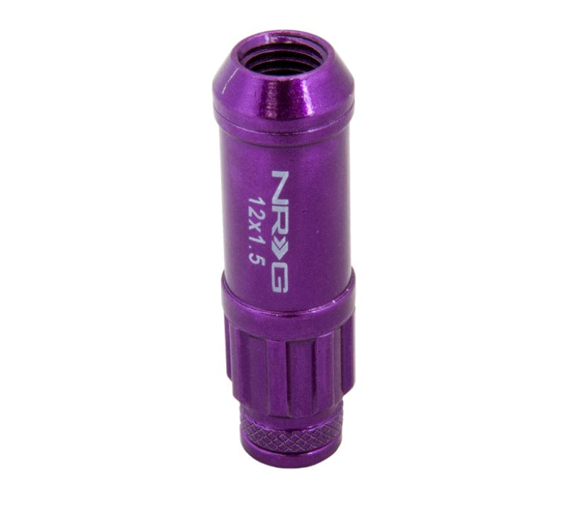 Kies-Motorsports NRG NRG 700 Series M12 X 1.5 Steel Lug Nut w/Dust Cap Cover Set 21 Pc w/Locks & Lock Socket - Purple