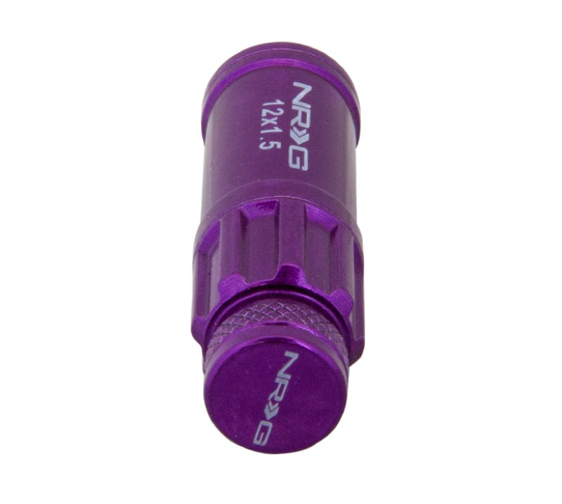 Kies-Motorsports NRG NRG 700 Series M12 X 1.5 Steel Lug Nut w/Dust Cap Cover Set 21 Pc w/Locks & Lock Socket - Purple