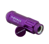 Kies-Motorsports NRG NRG 700 Series M12 X 1.5 Steel Lug Nut w/Dust Cap Cover Set 21 Pc w/Locks & Lock Socket - Purple