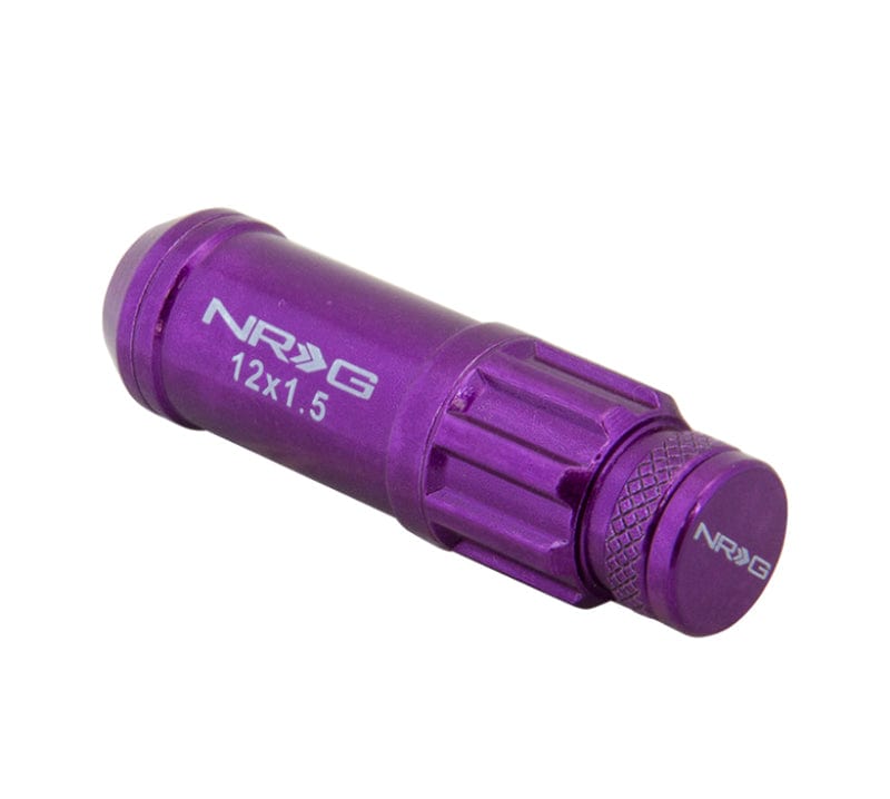 Kies-Motorsports NRG NRG 700 Series M12 X 1.5 Steel Lug Nut w/Dust Cap Cover Set 21 Pc w/Locks & Lock Socket - Purple