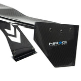 Kies-Motorsports NRG NRG Carbon Fiber Spoiler - Universal (69in.) w/ Diamond Weave/NRG Logo Stand Cut Out/Lrg Side Plate