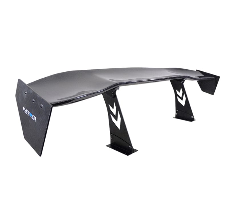 Kies-Motorsports NRG NRG Carbon Fiber Spoiler - Universal (69in.) w/NRG Logo / Stand Cut Out / Large Side Plate