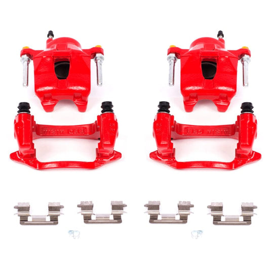 Kies-Motorsports PowerStop Power Stop 00-02 Toyota Celica Front Red Caliper - Pair w/Bracket