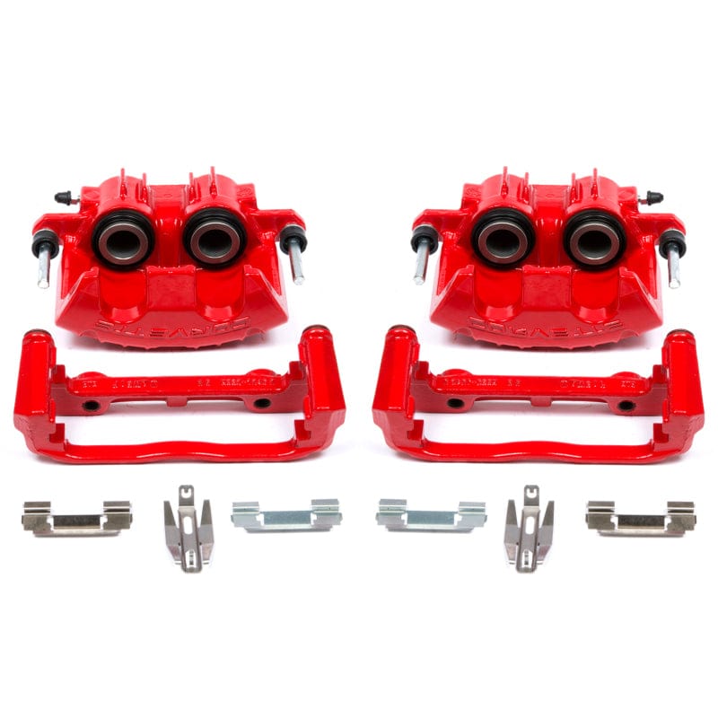 Kies-Motorsports PowerStop Power Stop 97-04 Chevrolet Corvette Front Red Caliper - Pair w/Bracket