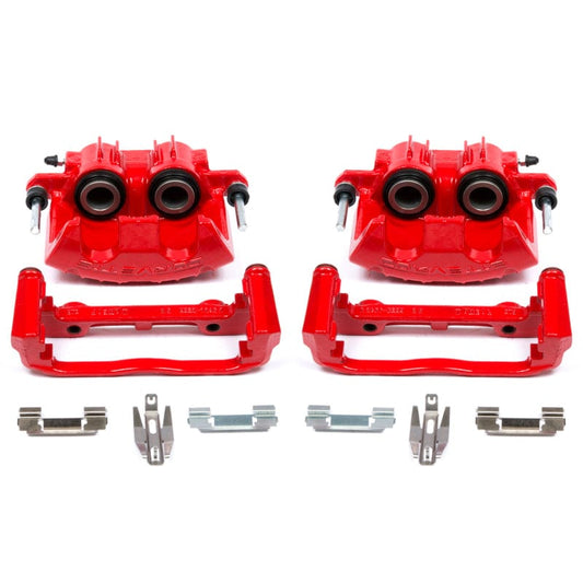 Kies-Motorsports PowerStop Power Stop 97-04 Chevrolet Corvette Front Red Caliper - Pair w/Bracket