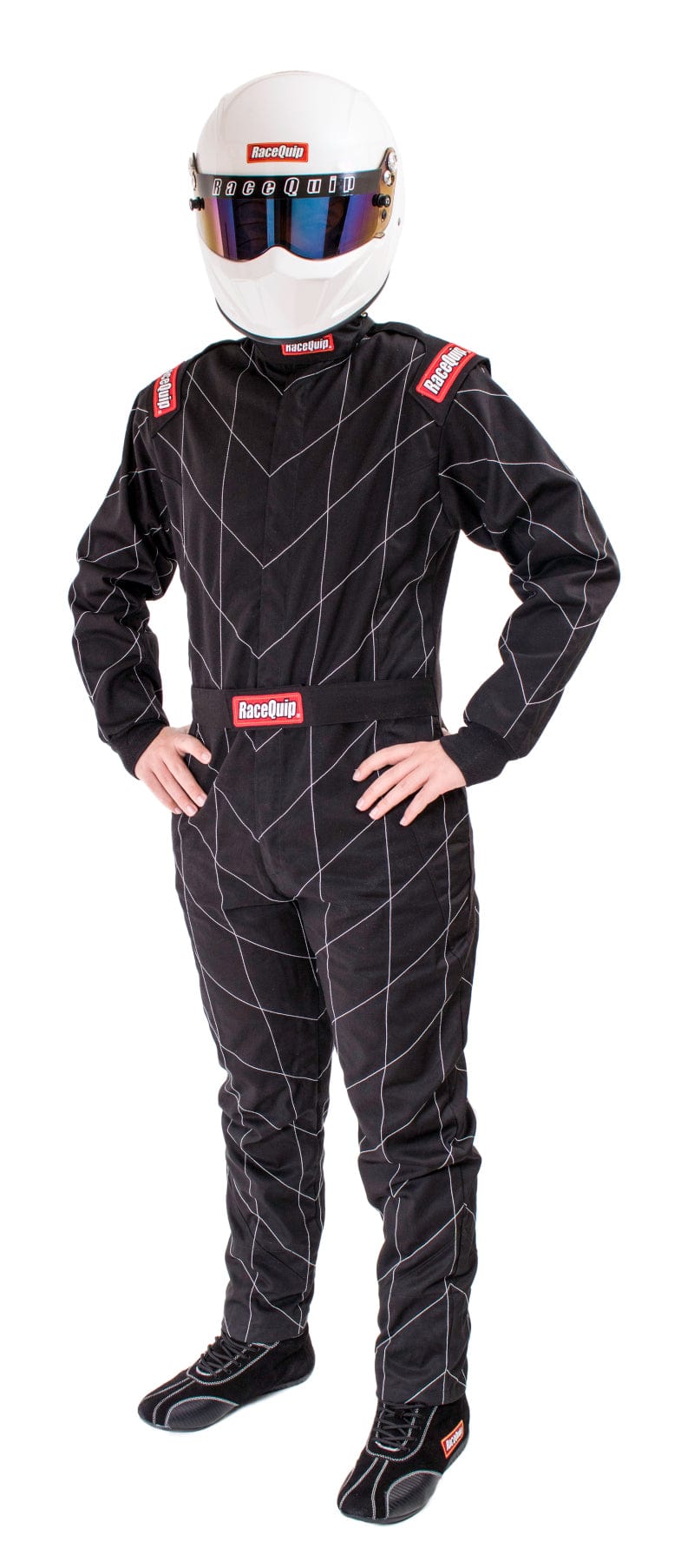 Kies-Motorsports Racequip RaceQuip Black Chevron-1 Suit - SFI-1 2XL