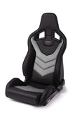 Kies-Motorsports Recaro Recaro Sportster GT Passenger Seat - Black Vinyl/Cloud Grey Suede