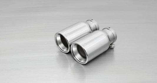 Kies-Motorsports Remus Remus 2011 Abarth Punto Evo Abarth 1.4L 90mm Straight Rolled Edge Chromed Tail Pipe Set