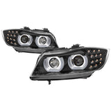 Kies-Motorsports SPYDER Spyder 09-12 BMW E90 3-Series 4DR HID w/ AFS Only - LED Turn - Black - PRO-YD-BMWE9009-AFSHID-BK