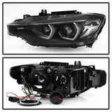 Kies-Motorsports SPYDER Spyder 12-14 BMW F30 3 Series 4DR Projector Headlights - LED DRL - Black (PRO-YD-BMWF3012-DRL-BK)