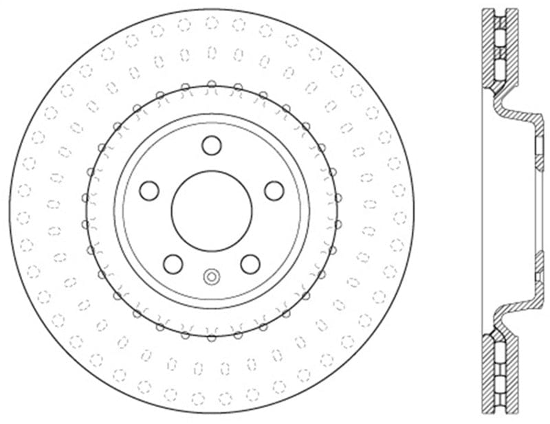 Kies-Motorsports Stoptech StopTech 12-13 Audi A6 Quattro/11-12 A7 Quattro / 10-13 S4 Front Right Cryo Slotted Rotor