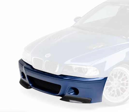 Kies-Motorsports Vorsteiner VORSTEINER BMW E46 M3 V20 Aero Front Bumper With 2 Piece Splitter Carbon Fiber PP 1x1 Glossy