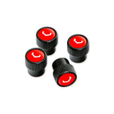 Kies-Motorsports Vossen Vossen Classic V Valve Stem Cap Set - Black/Red