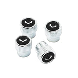 Kies-Motorsports Vossen Vossen Classic V Valve Stem Cap Set - Chrome/Black