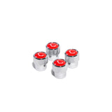 Kies-Motorsports Vossen Vossen Classic V Valve Stem Cap Set - Chrome/Red