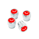 Kies-Motorsports Vossen Vossen Classic V Valve Stem Cap Set - Chrome/Red