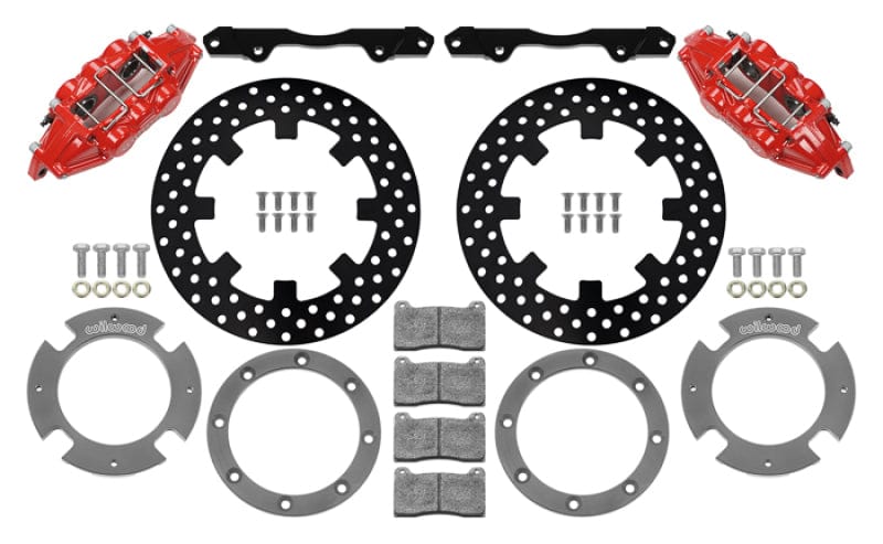 Kies-Motorsports Wilwood Wilwood 17-21 Can-Am X3RS Red 6-Piston Rear Kit 11.25in - Drilled Rotors